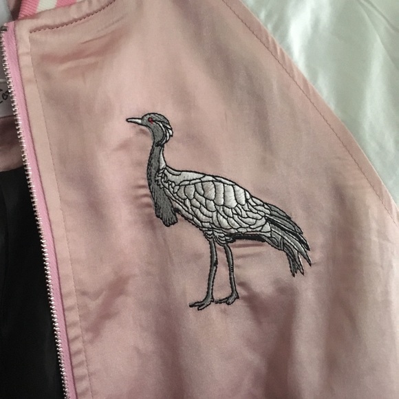 Satin Embroidered Bomber Jacket - Picture 4 of 4